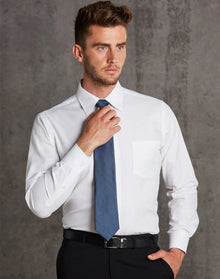 Mens Mini Herringbone Long Sleeve Shirt M7112 - PrintaPromo