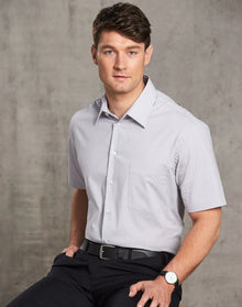 Mens Ticking Stripe Short Sleeve Shirt M7200S - PrintaPromo