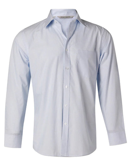 Mens Fine Stripe Long Sleeve Shirt M7212 - PrintaPromo