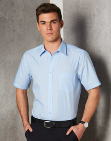 Mens Pin Stripe Short Sleeve Shirt M7221 - PrintaPromo