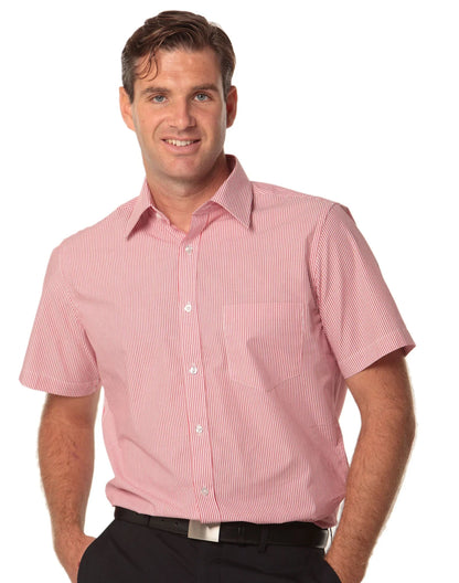 Mens Balance Stripe Short Sleeve Shirt M7231 - PrintaPromo
