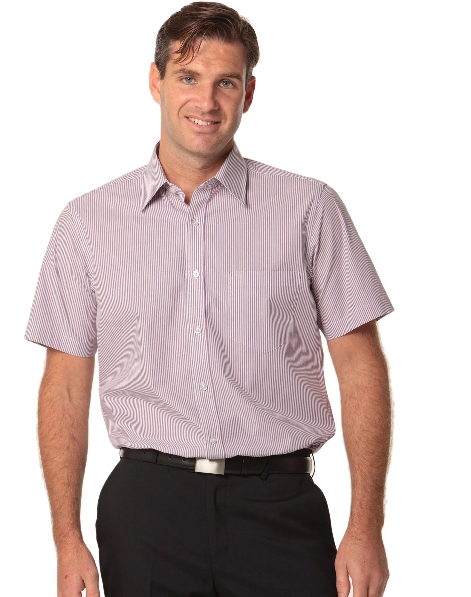 Mens Balance Stripe Short Sleeve Shirt M7231 - PrintaPromo