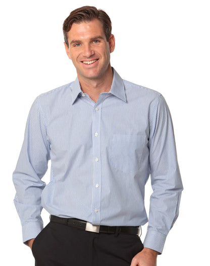 Mens Balance Stripe Long Sleeve Shirt M7232 - PrintaPromo
