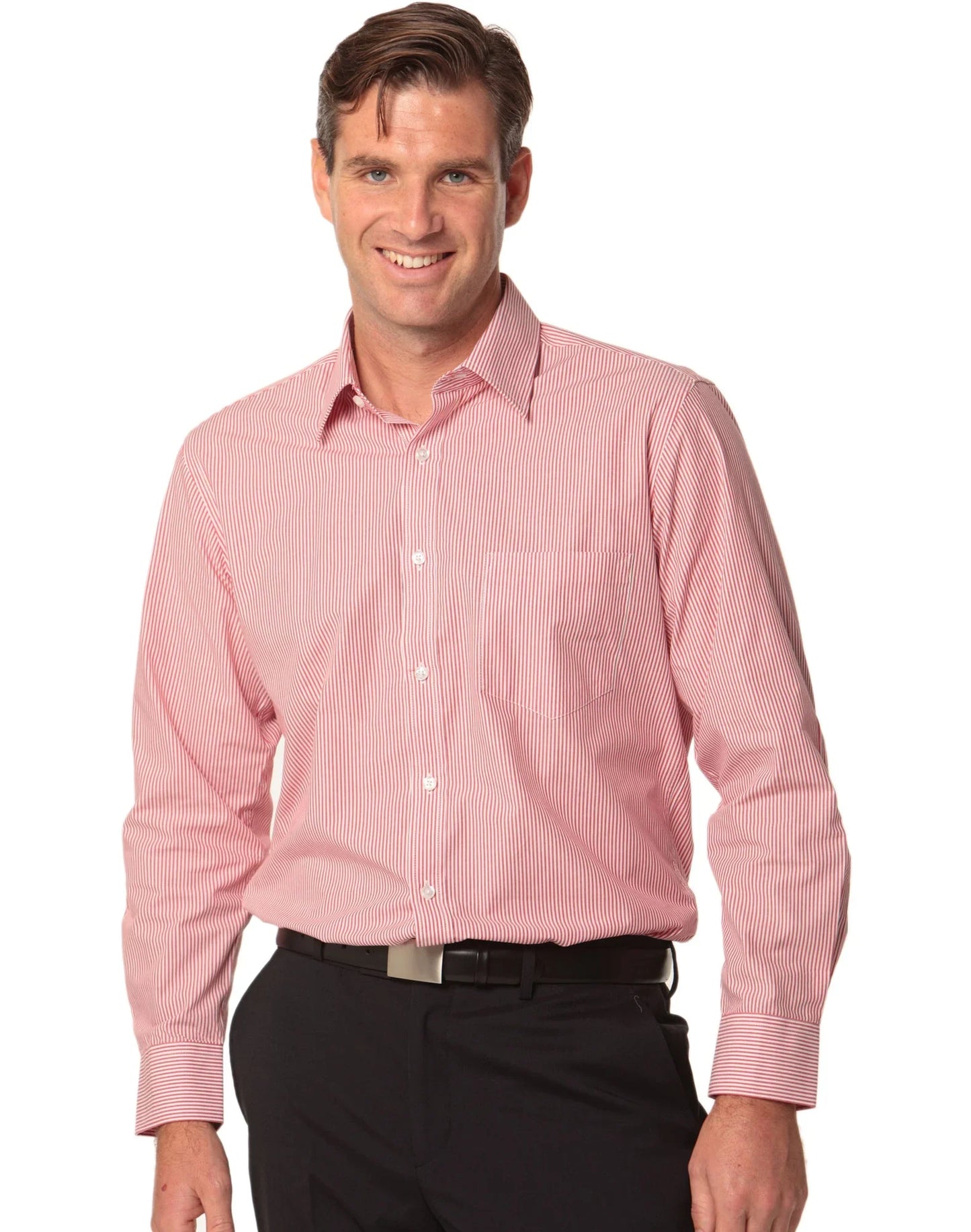 Mens Balance Stripe Long Sleeve Shirt M7232 - PrintaPromo