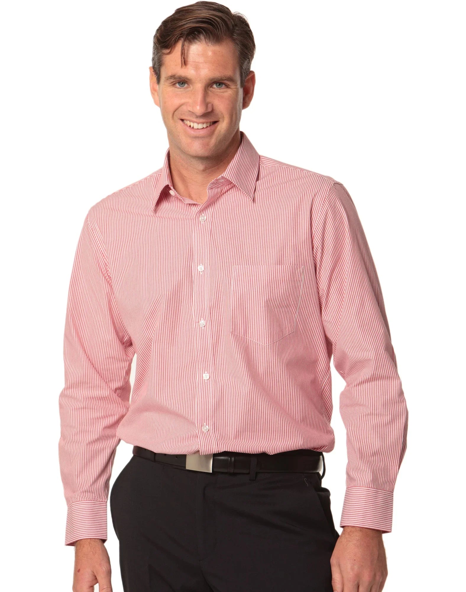 Mens Balance Stripe Long Sleeve Shirt M7232 - PrintaPromo