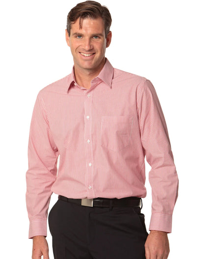Mens Balance Stripe Long Sleeve Shirt M7232 - PrintaPromo