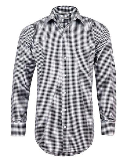 Mens Gingham Check Long Sleeve Shirt M7300L - PrintaPromo