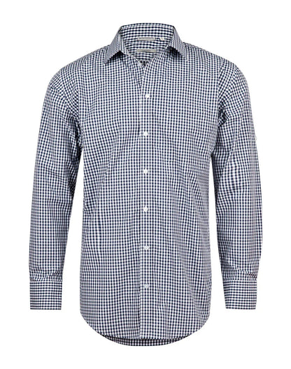 Mens Gingham Check Long Sleeve Shirt M7300L - PrintaPromo