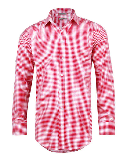 Mens Gingham Check Long Sleeve Shirt M7300L - PrintaPromo