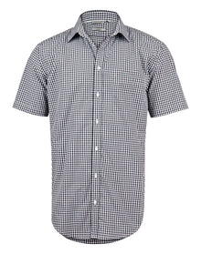 Mens Gingham Check Short Sleeve Shirt M7300S - PrintaPromo