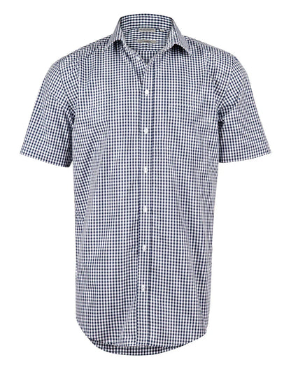 Mens Gingham Check Short Sleeve Shirt M7300S - PrintaPromo