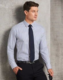 Mens Sateen Stripe Long Sleeve Shirt M7310L - PrintaPromo