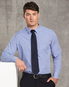 Mens Two Tone Gingham Long Sleeve Shirt M7320L - PrintaPromo