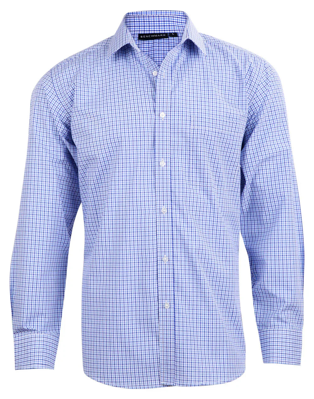 Mens Two Tone Gingham Long Sleeve Shirt M7320L - PrintaPromo