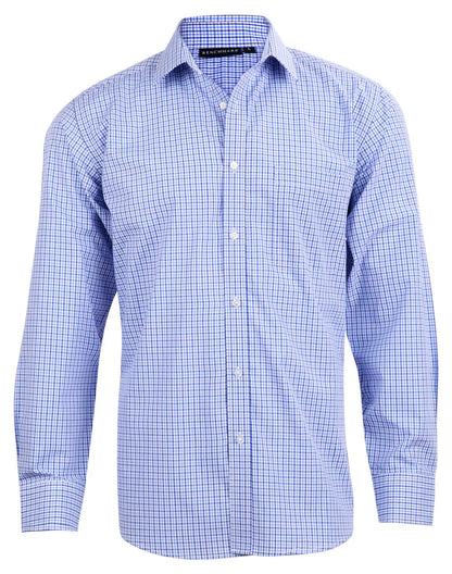 Mens Two Tone Gingham Long Sleeve Shirt M7320L - PrintaPromo