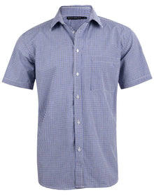 Mens Two Tone Gingham Short Sleeve Shirt M7320S - PrintaPromo