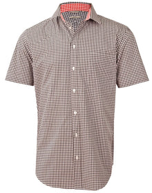 Mens Gingham Check Short Sleeve Shirt M7330S - PrintaPromo