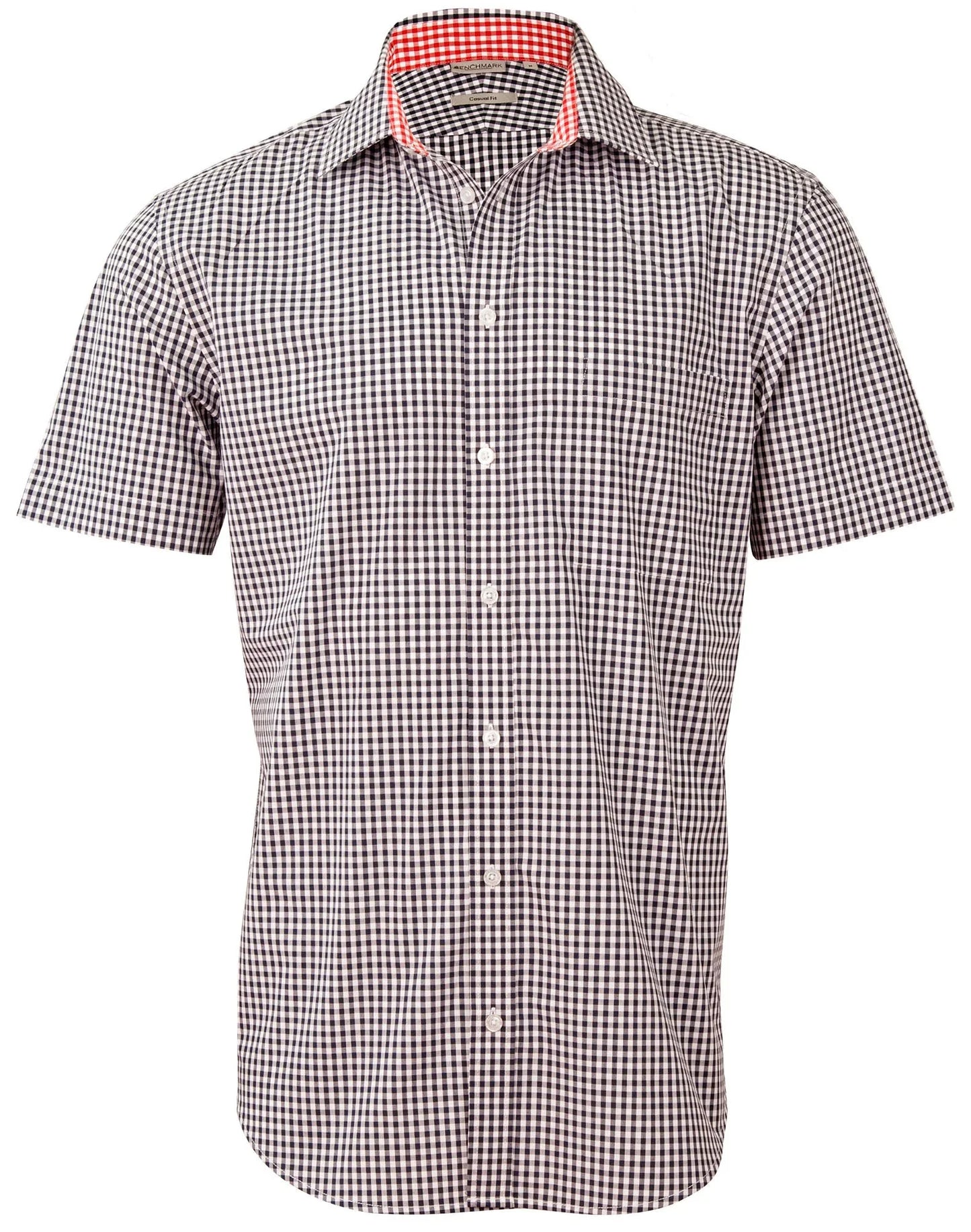 Mens Gingham Check Short Sleeve Shirt M7330S - PrintaPromo