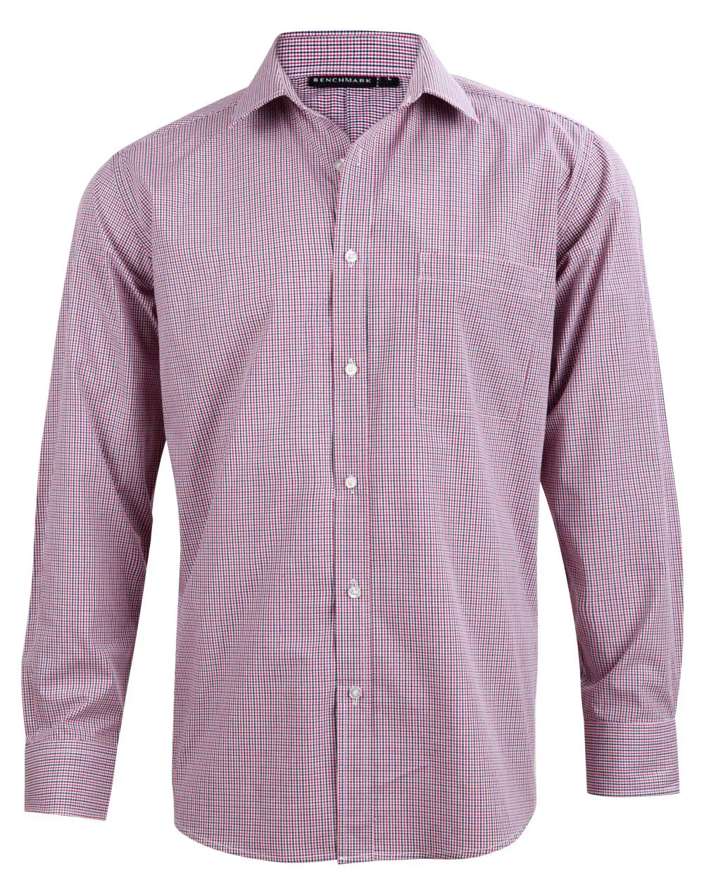Mens Two Tone Mini Gingham Long Sleeve Shirt M7340L - PrintaPromo
