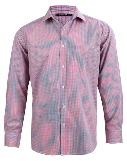 Mens Two Tone Mini Gingham Long Sleeve Shirt M7340L - PrintaPromo
