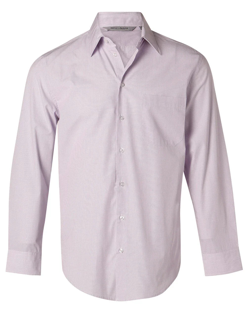 Mens Mini Check Long Sleeve Shirt M7360L - PrintaPromo