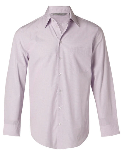 Mens Mini Check Long Sleeve Shirt M7360L - PrintaPromo