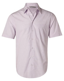 Mens Mini Check Short Sleeve Shirt M7360S - PrintaPromo