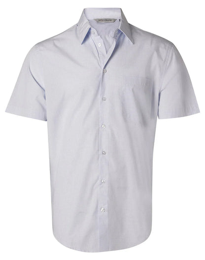 Mens Mini Check Short Sleeve Shirt M7360S - PrintaPromo
