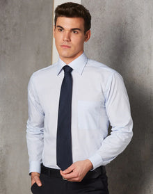 Mens Mini Check Premium Cotton Long Sleeve Shirt M7362 - PrintaPromo