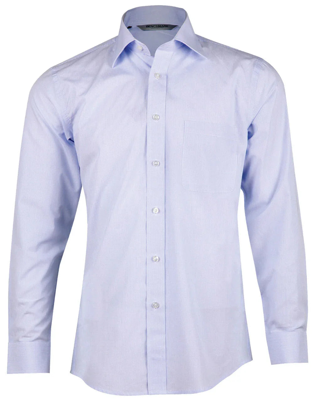 Mens Mini Check Premium Cotton Long Sleeve Shirt M7362 - PrintaPromo
