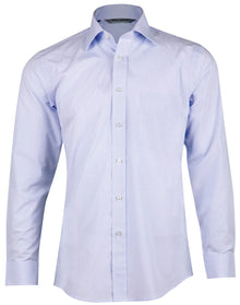 Mens Mini Check Premium Cotton Long Sleeve Shirt M7362 - PrintaPromo