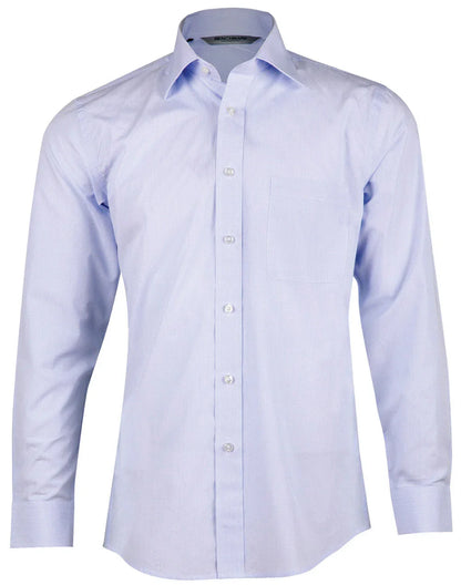 Mens Mini Check Premium Cotton Long Sleeve Shirt M7362 - PrintaPromo