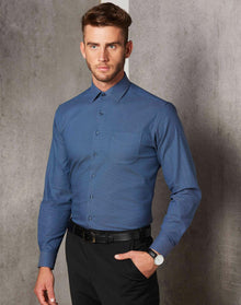 Men's Dot Jacquard Stretch Long Sleeve Ascot Shirt. M7400L - PrintaPromo