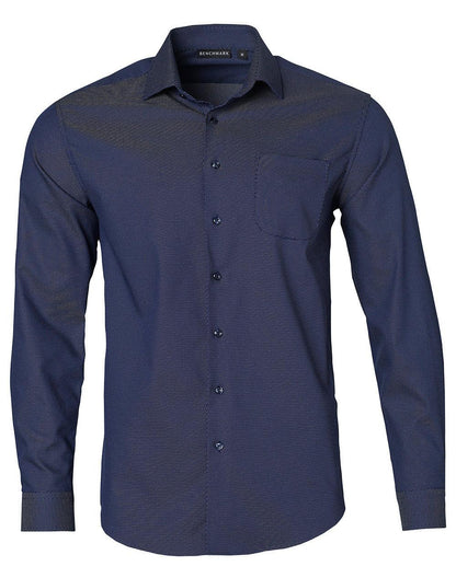 Men's Dot Jacquard Stretch Long Sleeve Ascot Shirt. M7400L - PrintaPromo