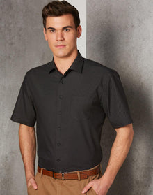 Men's Dot Jacquard Stretch Short Sleeve Ascot Shirt. M7400S - PrintaPromo