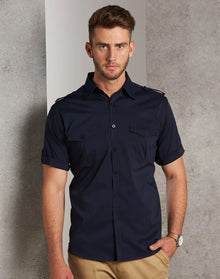 Mens Short Sleeve Military Shirt M7911 - PrintaPromo