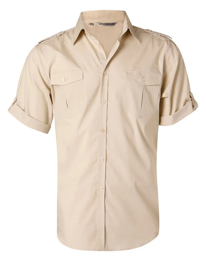 Mens Short Sleeve Military Shirt M7911 - PrintaPromo