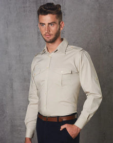 Mens Long Sleeve Military Shirt M7912 - PrintaPromo