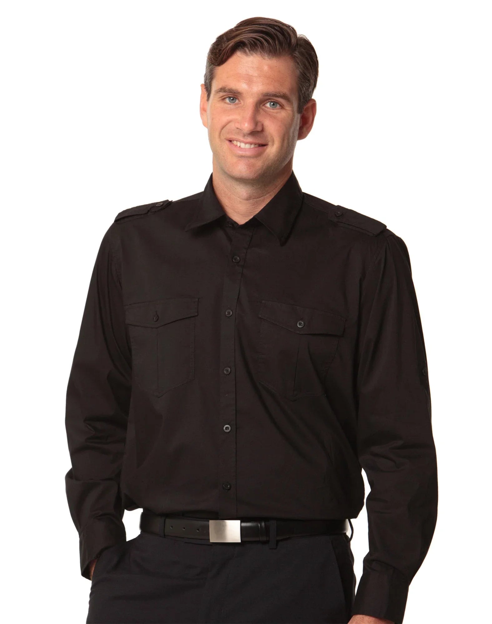 Mens Long Sleeve Military Shirt M7912 - PrintaPromo
