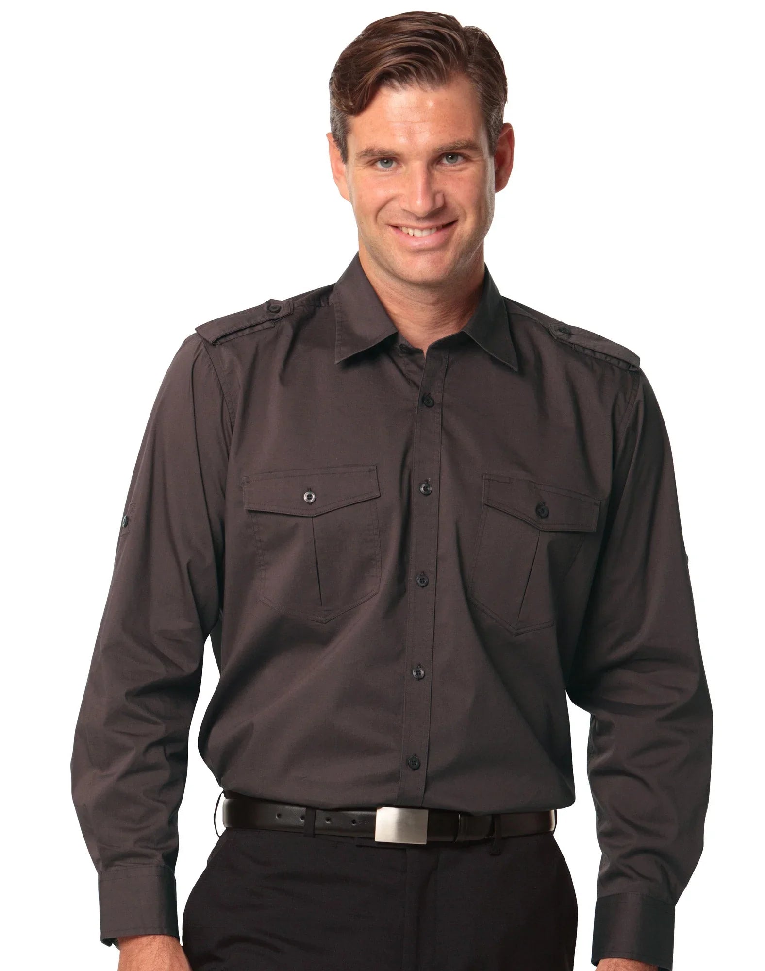 Mens Long Sleeve Military Shirt M7912 - PrintaPromo