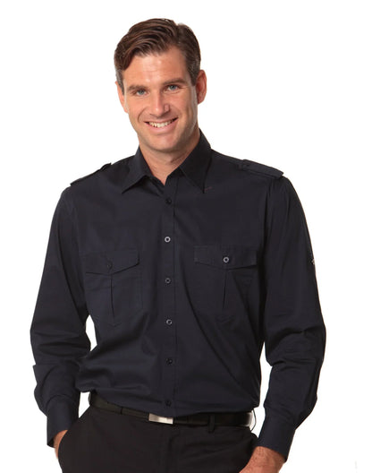 Mens Long Sleeve Military Shirt M7912 - PrintaPromo