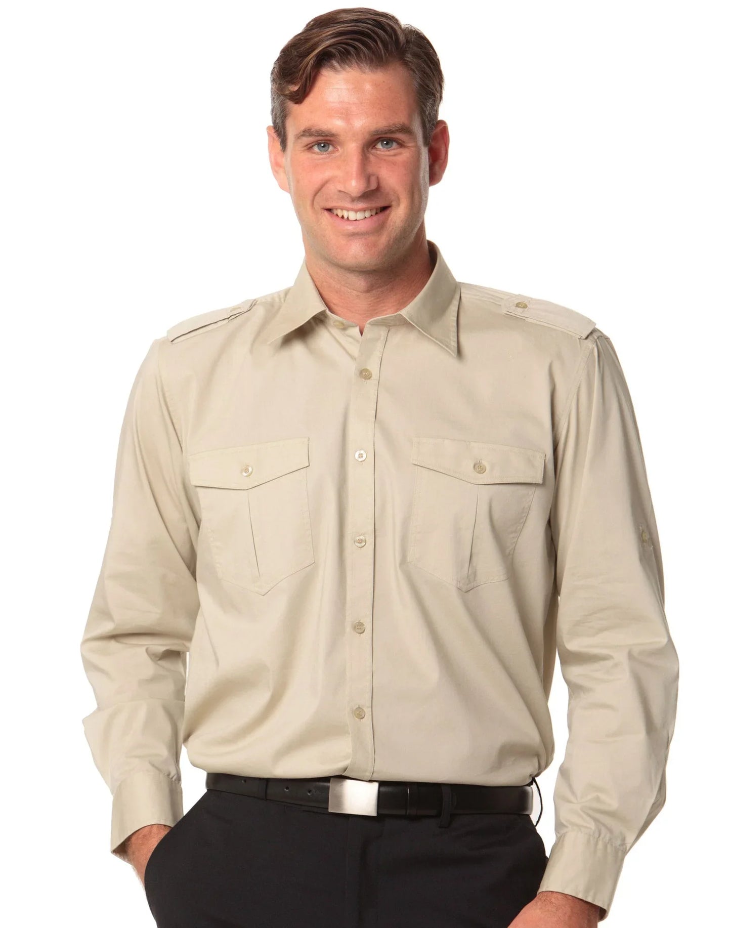 Mens Long Sleeve Military Shirt M7912 - PrintaPromo