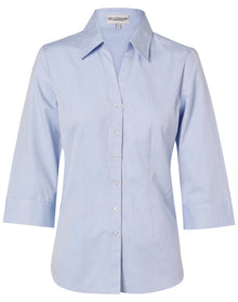 Ladies Fine Chambray 3/4 Sleeve Shirt M8013 - PrintaPromo