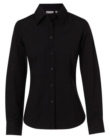 Ladies Cotton/Poly Stretch Long Sleeve Shirt M8020L - PrintaPromo