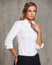 Ladies Cotton/Poly Stretch 3/4 Sleeve Shirt M8020Q - PrintaPromo