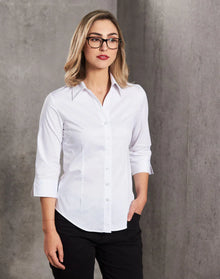 Ladies Fine Twill 3/4 Sleeve Shirt M8030Q - PrintaPromo