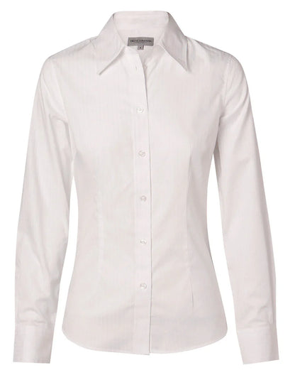 Ladies Self Stripe Long Sleeve Shirt M8100L - PrintaPromo