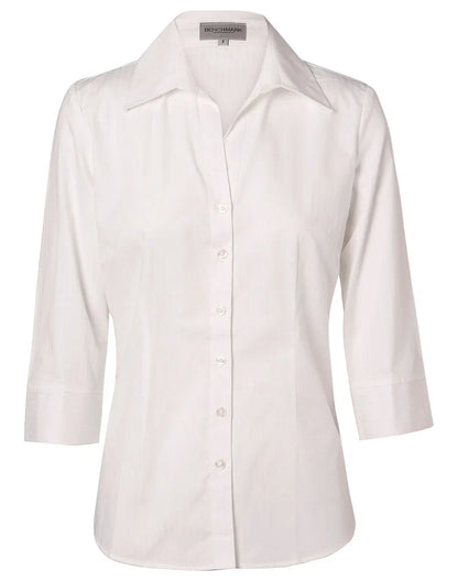 Ladies Self Stripe 3/4 Sleeve Shirt M8100Q - PrintaPromo