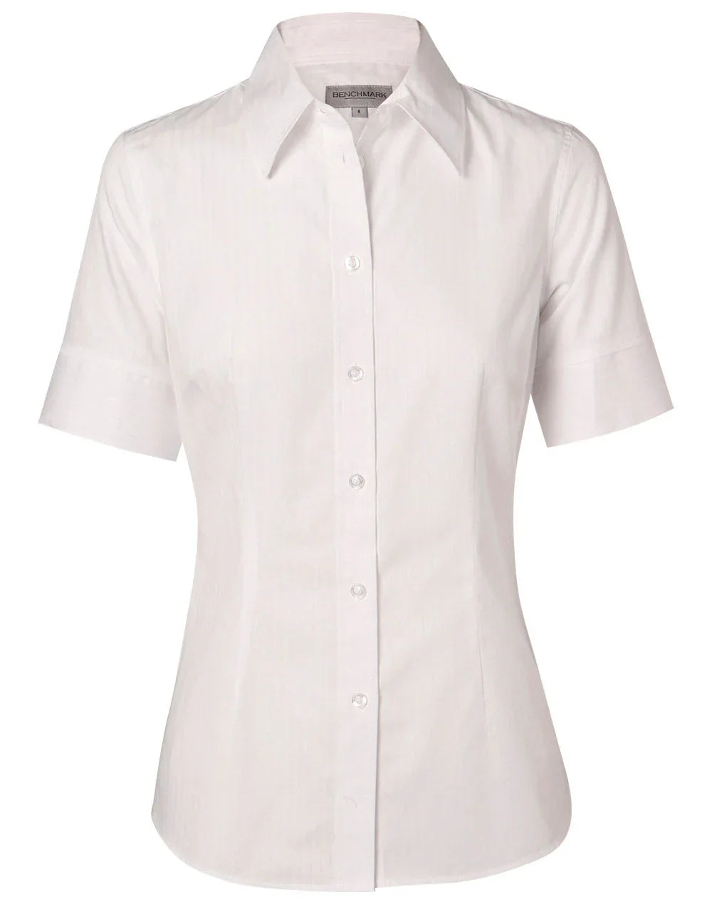 Ladies Self Stripe Short Sleeve Shirt M8100S - PrintaPromo