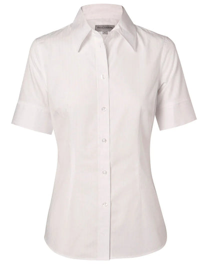 Ladies Self Stripe Short Sleeve Shirt M8100S - PrintaPromo